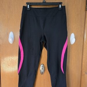 FILA Ladies, black and pink leggings size M.
